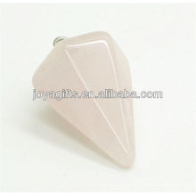 6 боковых конуса формы розового кварца подвеска драгоценный камень кулон